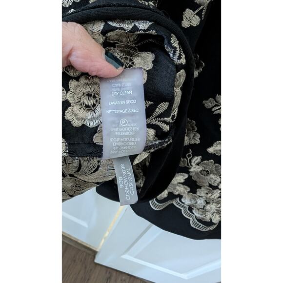 Calvin Klein Black with Gold Embroidery A Line Dress NEW! - Picture 8 of 10